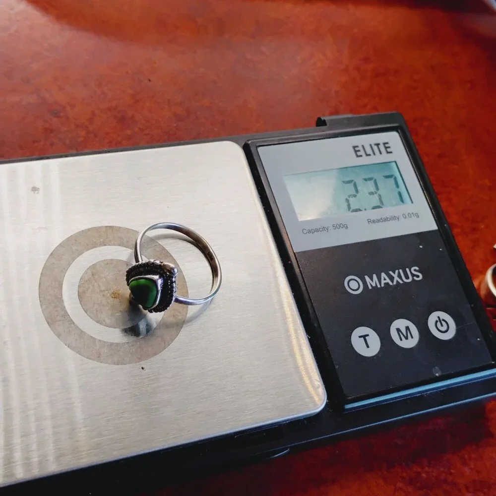 Green Emerald Valley Turquoise Sterling Silver Ring Size 7.5 Amazing Matrix - Picture 5 of 5